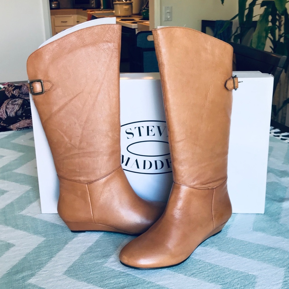 Steve Madden Indira 1" Slipon Boots in Cognac